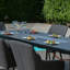 La Rena Outdoor Fabric 8 Seat Rectangular Dining Set - with Fire Pit Table - Lead Chine-1926292355-1926292352