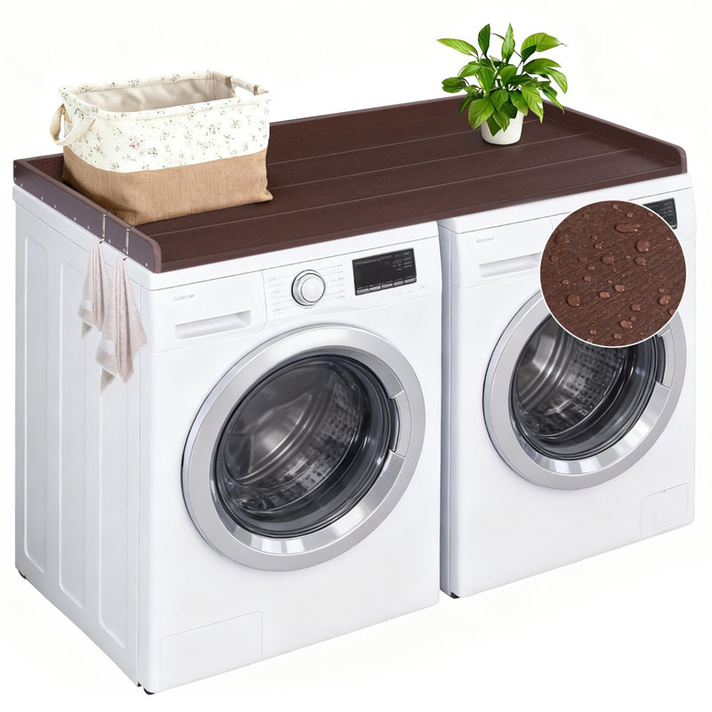 Hdpe Washer Dryer Countertop, No-installation Laundry Topper For Washer And Dryer, Waterproof Odorless Countertop For Laundry Room Storage, 54" X 27"