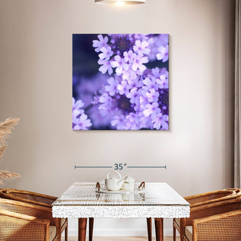 Harnek fleurs mauves, H 36 po x l 36 po