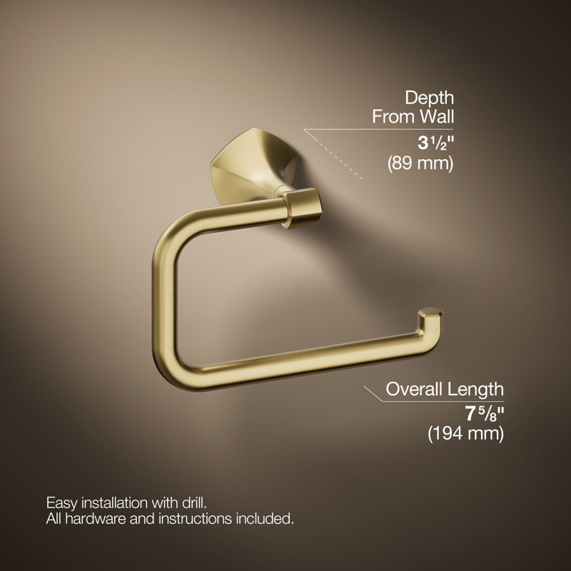 Occasion Towel Ring, Vibrant Brushed Moderne Brass