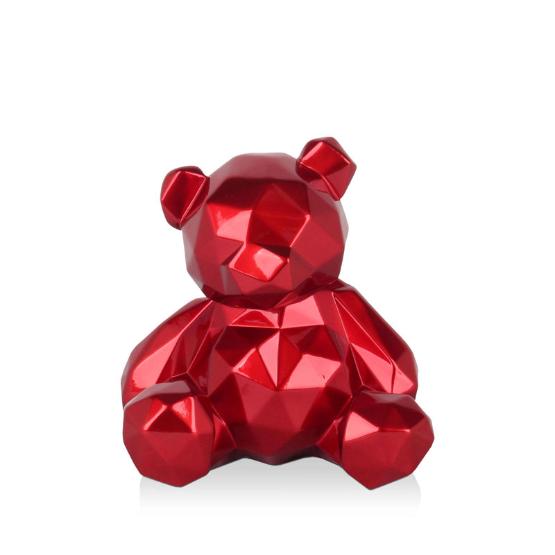 Animals Figurines & Sculptures, 20cm H x 18cm W x 16cm D, Shiny Red