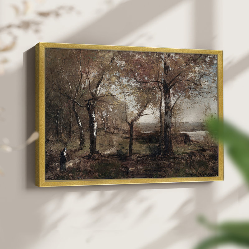 Paysages rétro-CLXII - impression encadrée - réaménageable, H 8 po x l 10 po, Doré