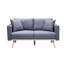 Chaise de salle à manger à 5 poches avec coussins en lin gris foncé