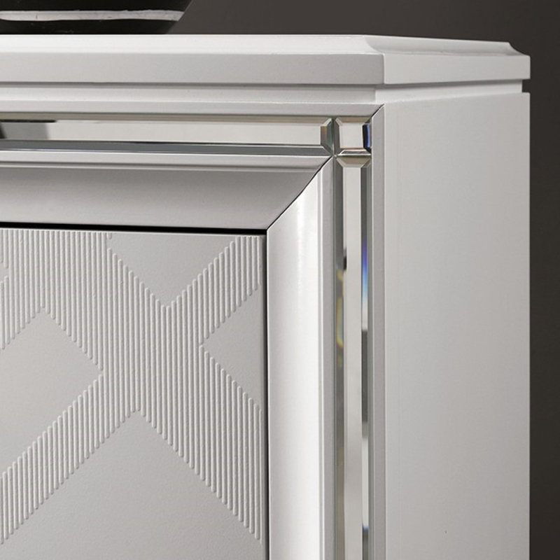 Commode 5 tiroirs Waldrup, Blanc