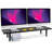 Dual-Monitor-Stand-Riser-For-Desk Adjustable Length 32-40 Inch,Large Desktop Computer Monitor Riser For 2 Screens,Desk Shelf Organizer Riser Stand For Computer/Laptop/PC/Printer/TV Black