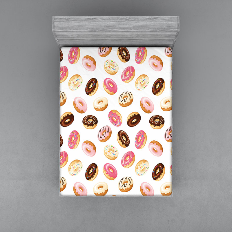 Doughnuts Microfibre Jersey Knit Fitted Sheet, European Kingsize (160 x 200cm)
