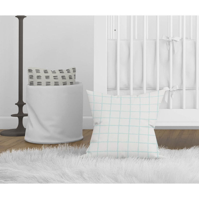 Coussin Rebar, H 26 po x l 26 po, Bleu clair / bleu géométrique