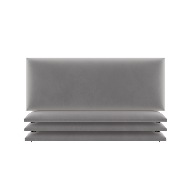 Garen Upholstered Headboard, Super King (6'), Velvet Platinum Grey