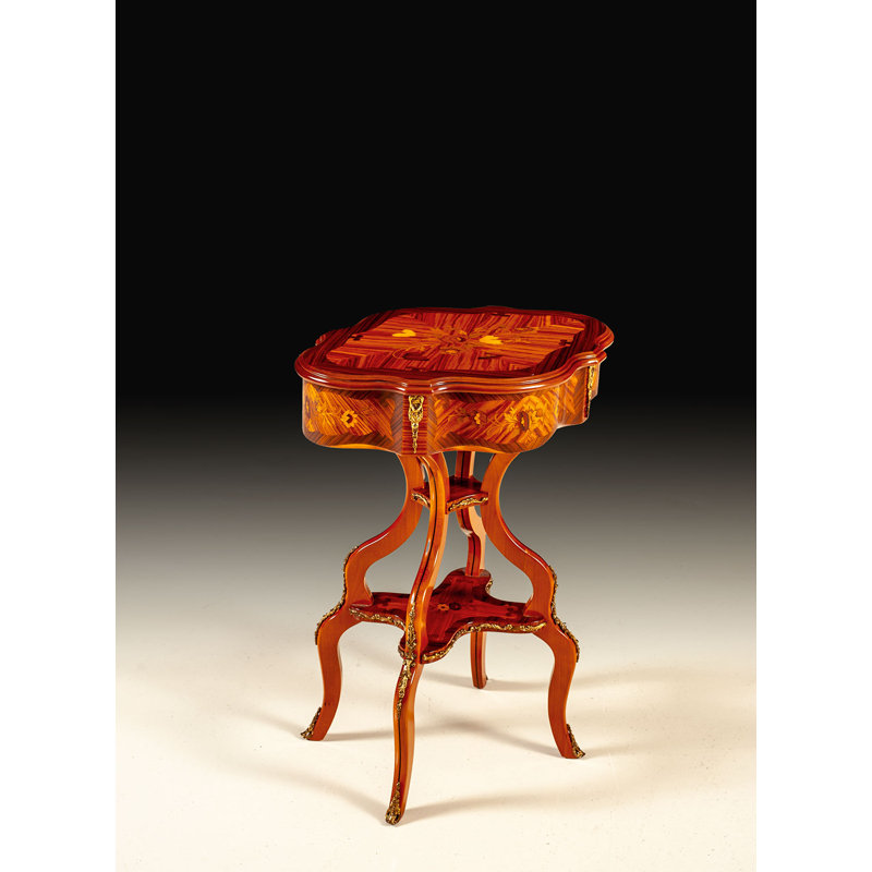 Italian Inlaid Accent Table with Brass Ormolu