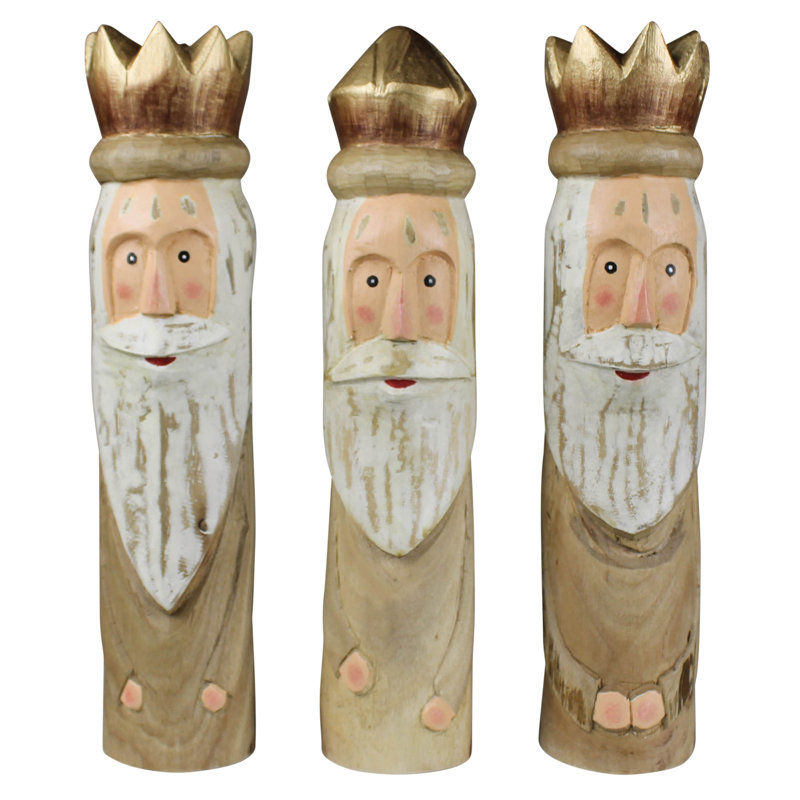 Rois en bois, ensemble de 3