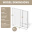 Porte de douche coulissante simple sans cadre de 44 à 48 po x H 74 po avec verre transparent-108225255