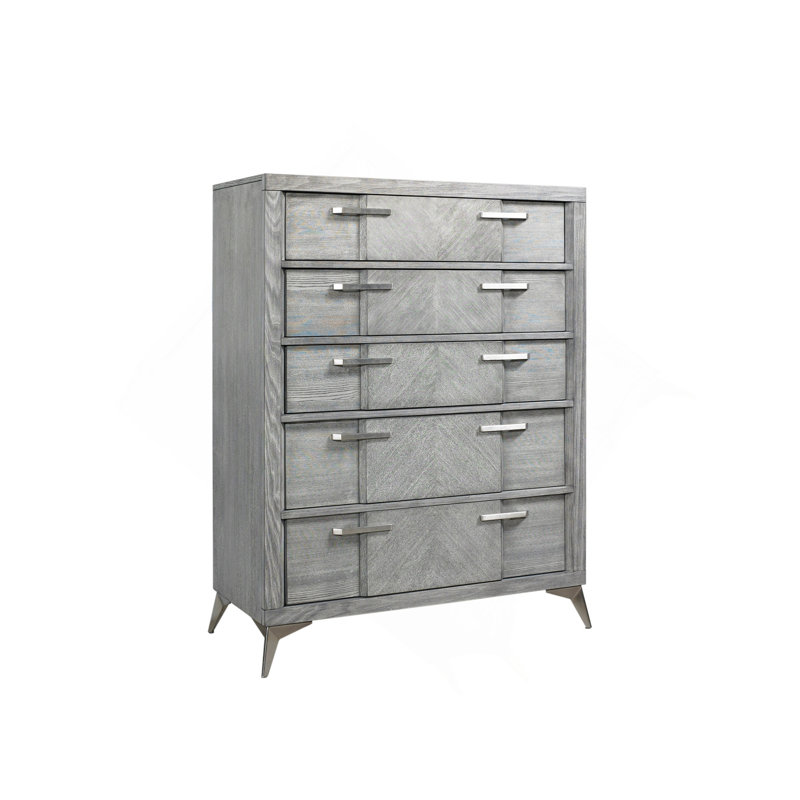 Commode 5 tiroirs avec placages assortis
