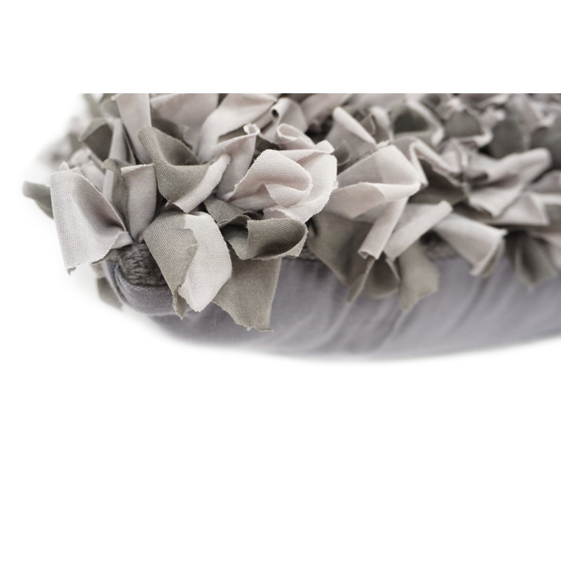 Cotton Blend Reversible Throw Pillow, Gray