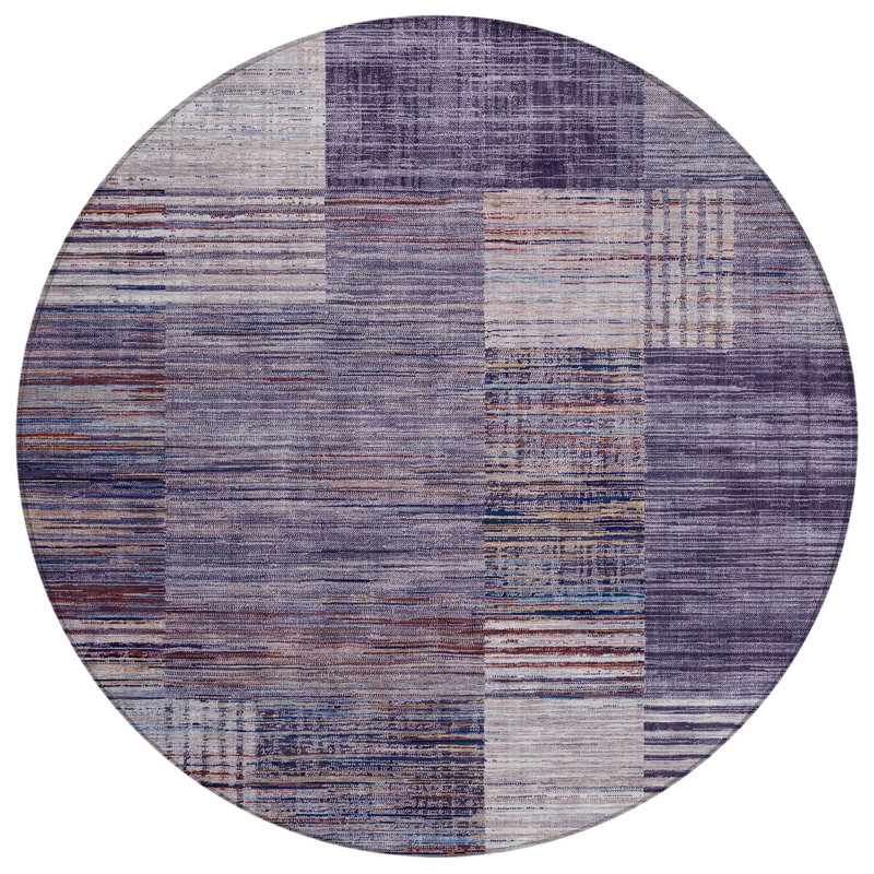 Tapis géométrique intérieur / extérieur lavable à la machine Jacinto ACN2149, Rond 8 pi