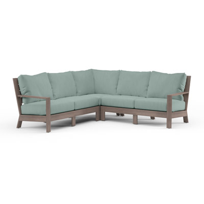 Laguna 89.17'' Wide L-Shaped Powder Coated Aluminum Patio Sectional with Sunbrella® Cushions