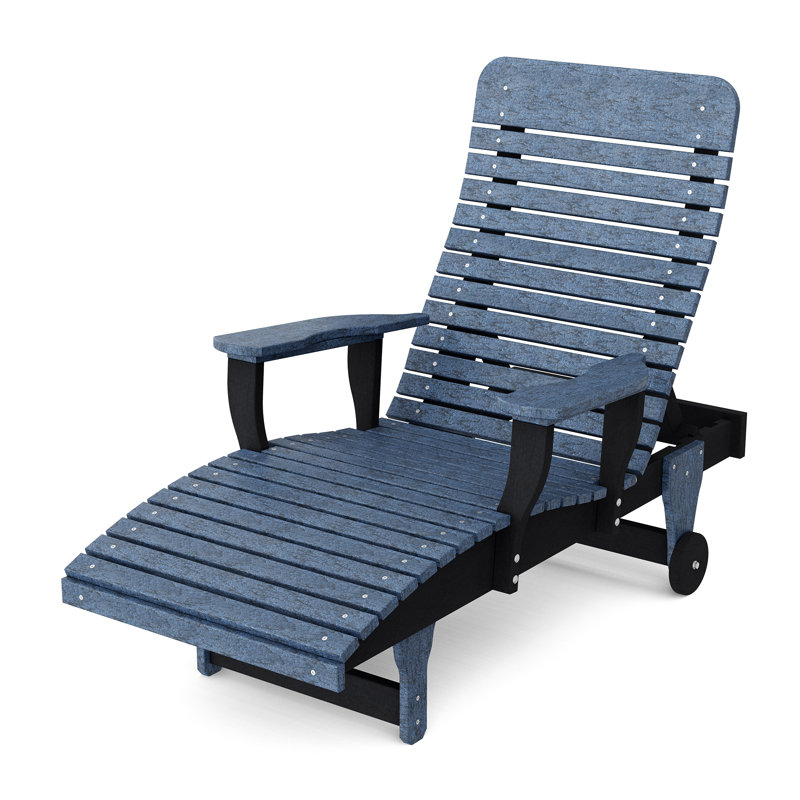 Chaise longue inclinable Signature, Bleu patriote / Noir
