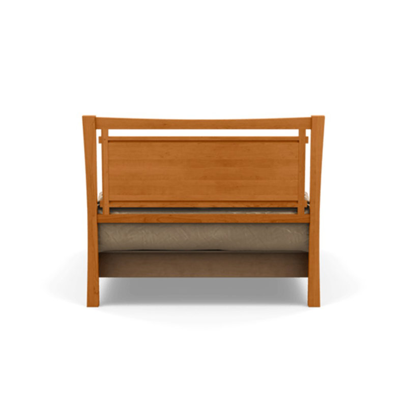 Monterey Upholstered Storage Bed, California King, Ebony Leather, Natural Cherry