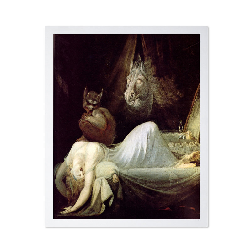 Le cauchemar, Poster, White Framed, 08"H x 10"W