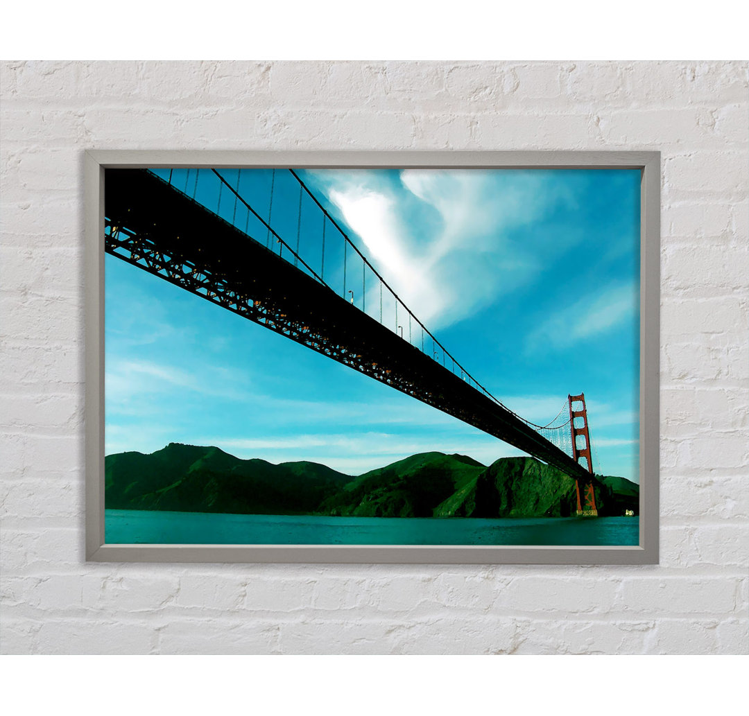 San Francisco Golden Gate Bridge Blue View - Einzelner Bilderrahmen Kunstdrucke auf Leinwand