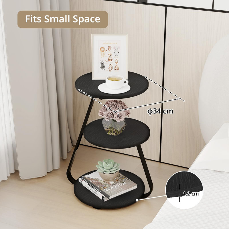 Four Leg Coffee Table with Storage, Black, Black