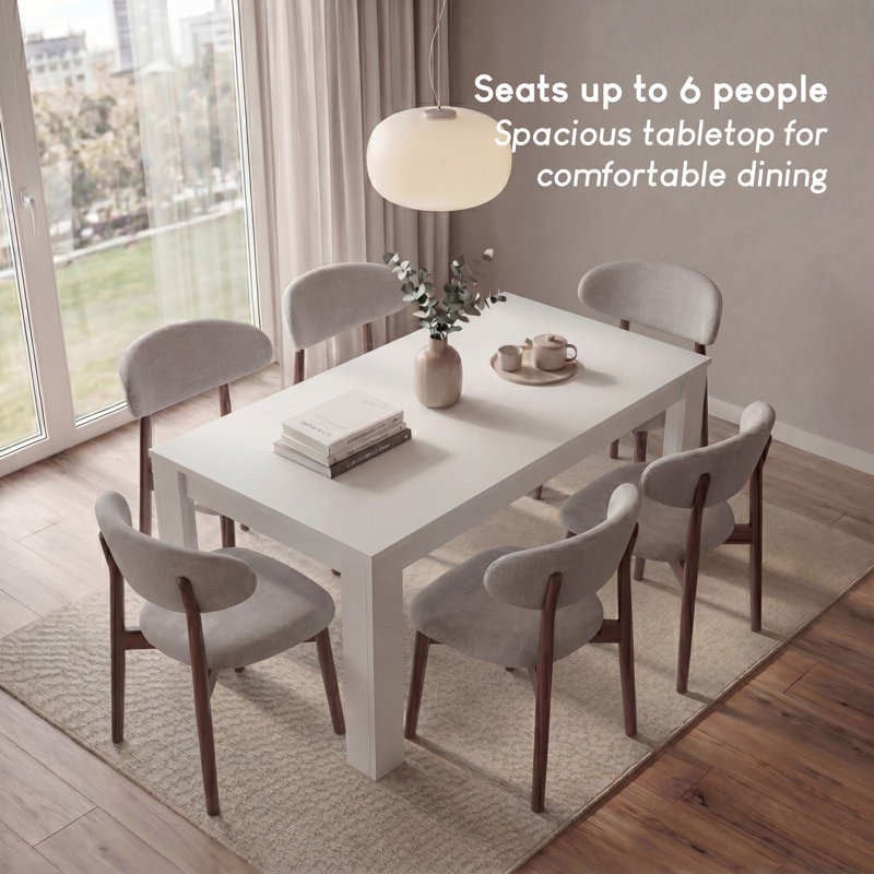 Iriemi Dining Table, 74cm H x 150cm L x 90cm W, White