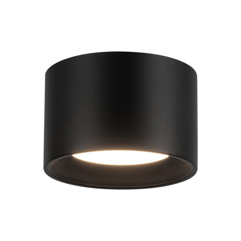Uma 6-in Black dimmable LED Semi-Flush Mount, Matte Black