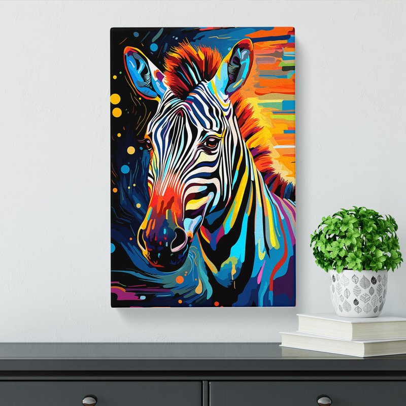 Zebra Futurism - Wrapped Canvas, 76cm H x 50cm W x 3cm D
