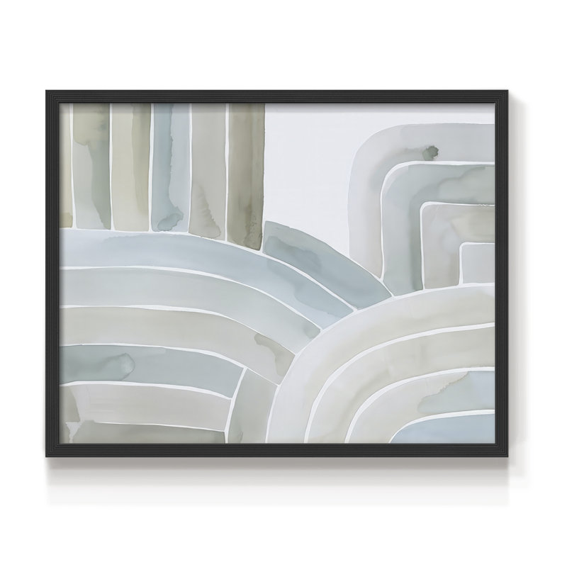 Estuaries I - Reproduction encadrée - Restickable, Noir, noir, noir, noir, H 16 po x l 20 po