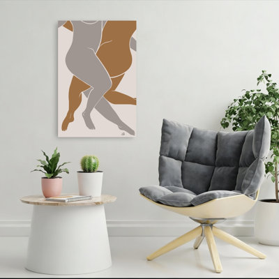 «Curvy chiffres Embrace», impression d'art moderne minimaliste moderne