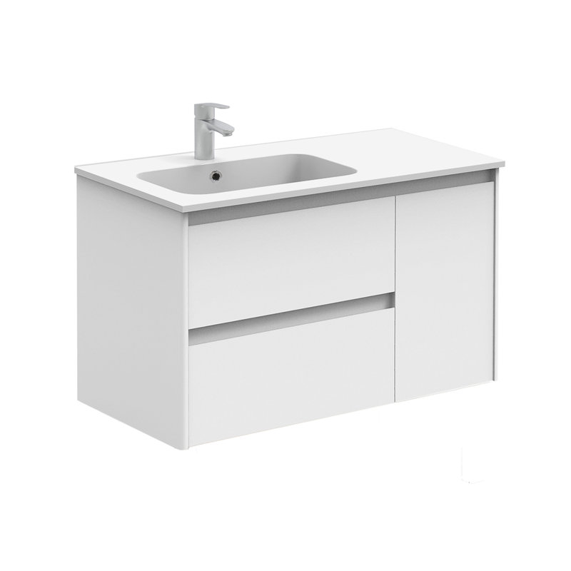 Ambra 35.6'' W Single Vanity, Gloss White