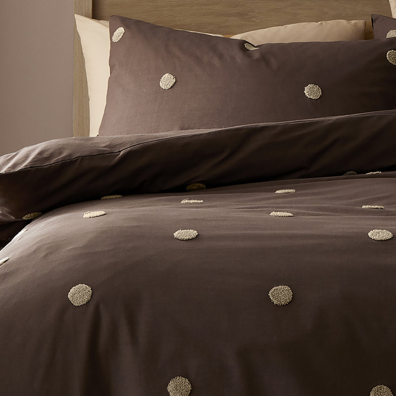 Dot Garden Cotton Dots Duvet Cover Set, Super King Bed (260 x 220 cm)