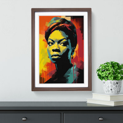 Nina Simone Neo-Plasticism - Single Picture Frame Print on Wood