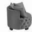 Fauteuil de loisir contemporain rembourré capitonné, gris foncé-1597677598
