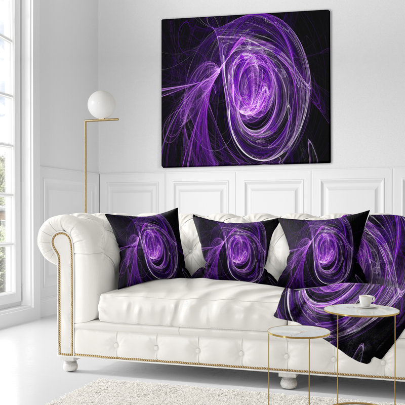 Coussin , 18 po x 18 po, Coussin décoratif, Mauve / Noir