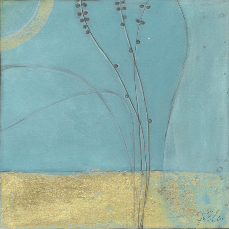 Nouveau Floral Design II - Wrapped Canvas Painting, 30cm H x 30cm W x 3.8cm D