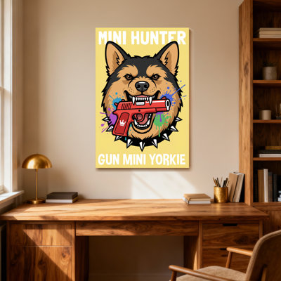 Animaux, mini chasseur, fusil, mini Yorkie