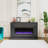 Rene Electric Fireplace Mantel 65" TV Stand with Multi-Color Flame and Crystal Ember Bed-103699383
