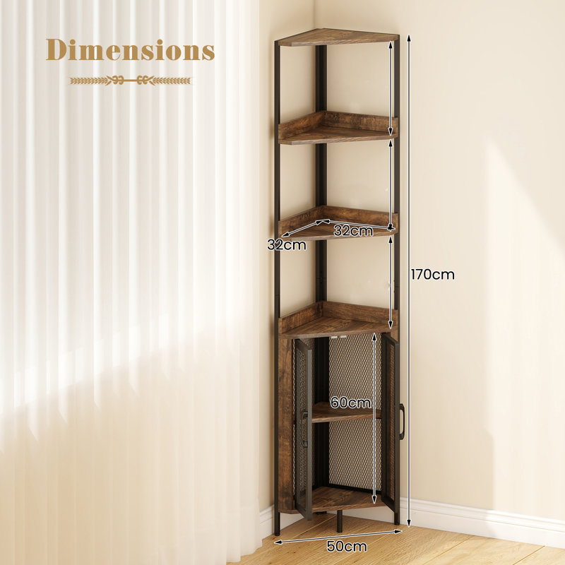 170cm H x 32cm W Metal Book Cabinet Bookcase