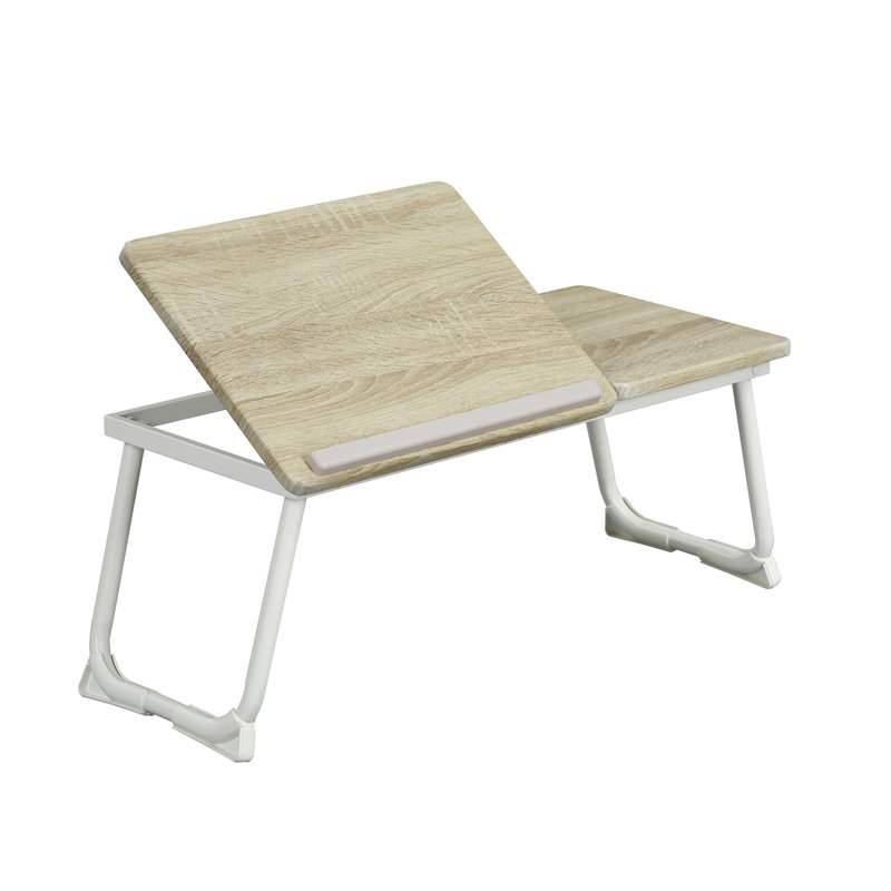 Plateau pour ordinateur portable pliable Buchholz, Hêtre / blanc