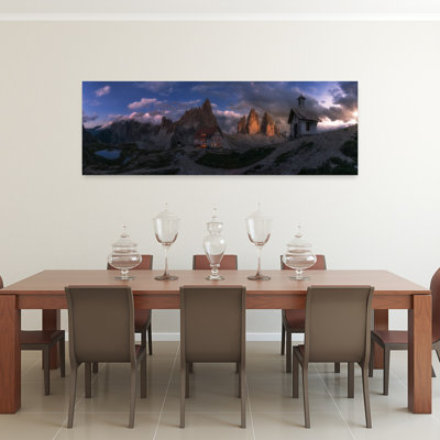 «Dolomites Twilight Peaks Dramatic Peaceful Serene Landscape Mountain», art mural