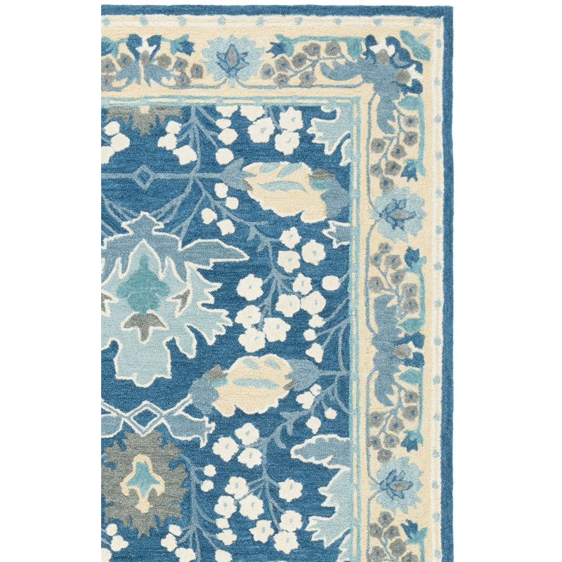 Earthly Treasures Hand Tufted Wool;Cotton;Viscose Floral Indoor Rug, Runner 2'3" x 8'