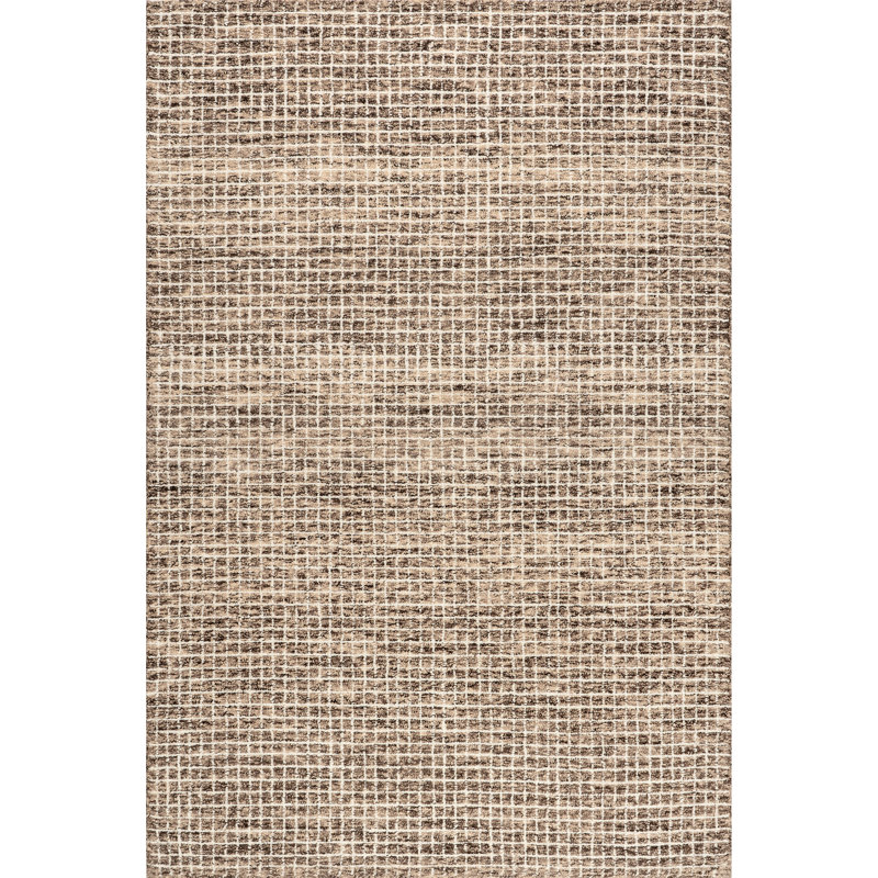 Winfield Katasha Checked Wool Brown Area Rug, Rectangle 4' x 6'