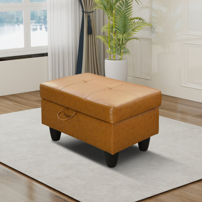 Enitan Faux Leather Ottoman