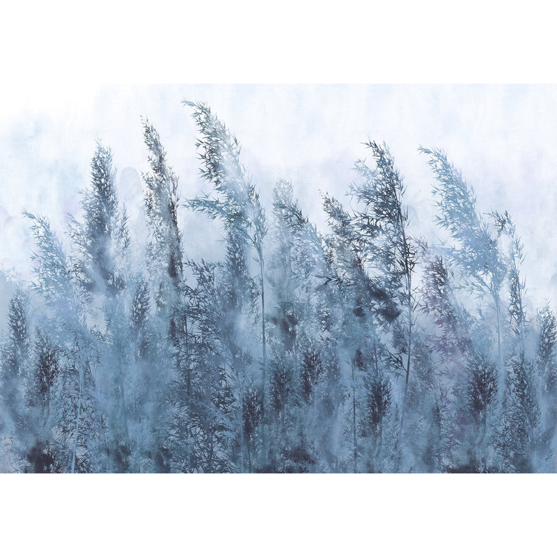 Papier peint paysage - Grandes herbes grises, L 55 po x l 78 po