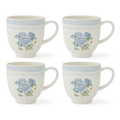 BG Sketchbook Set of 4 Mugs, Hydrangea