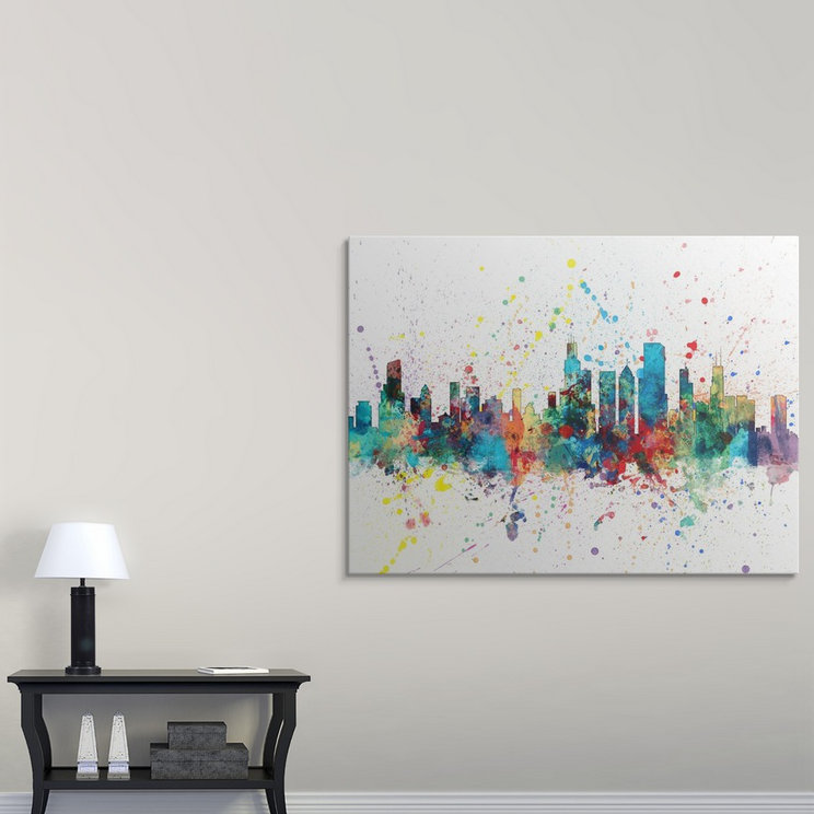 «Chicago Illinois Skyline» par Francy, impression, H 12 po x l 16 po x P 1,5 po, Toile