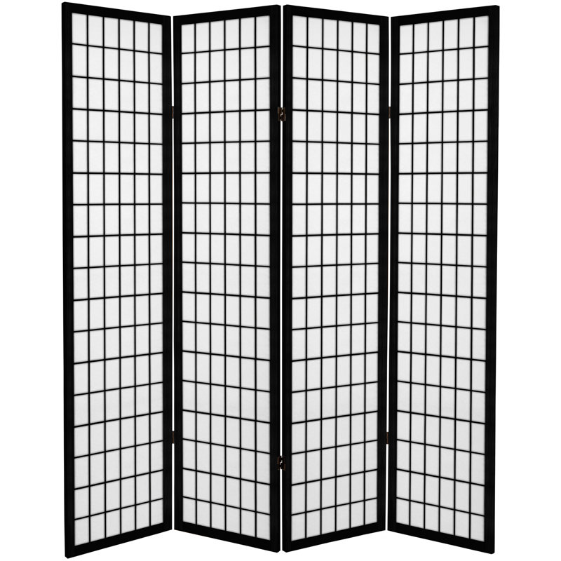 Paravent pliable, Noir, 4 panneaux