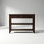 Console en bois massif de style Mid-Century avec deux tiroirs de rangement et deux tablettes ouvertes