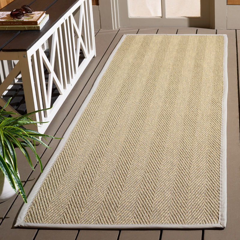 Napa Faux Sisal 101 Area Indoor/Outdoor Area Rug In Natural / Ivory, Runner 2'6" x 8'