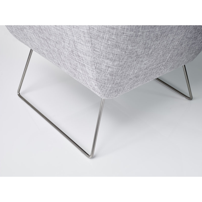 Ismaael Upholstered Armchair, Light Gray Polyester Blend